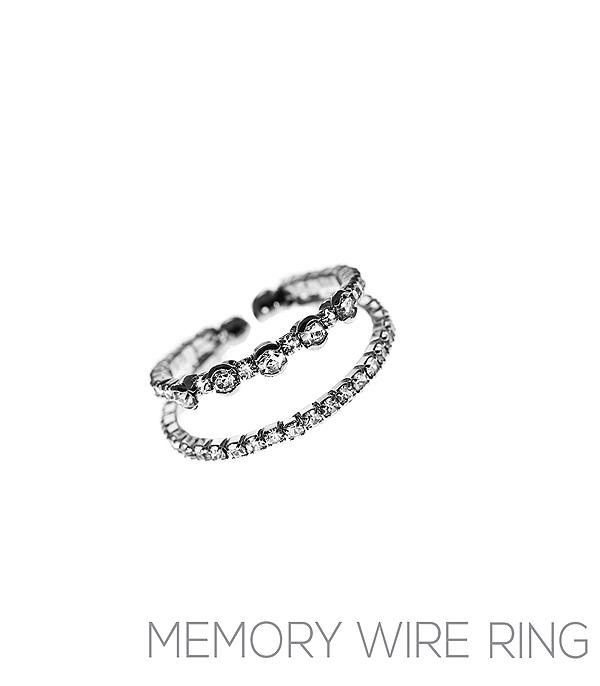 RINGS :: Wholesale Rhinestone Memory Wire Ring