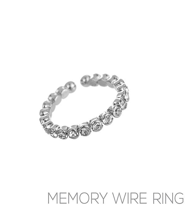 RHINESTONE I CUBIC ZIRCONIA :: Wholesale Rhinestone Memory Wire Ring