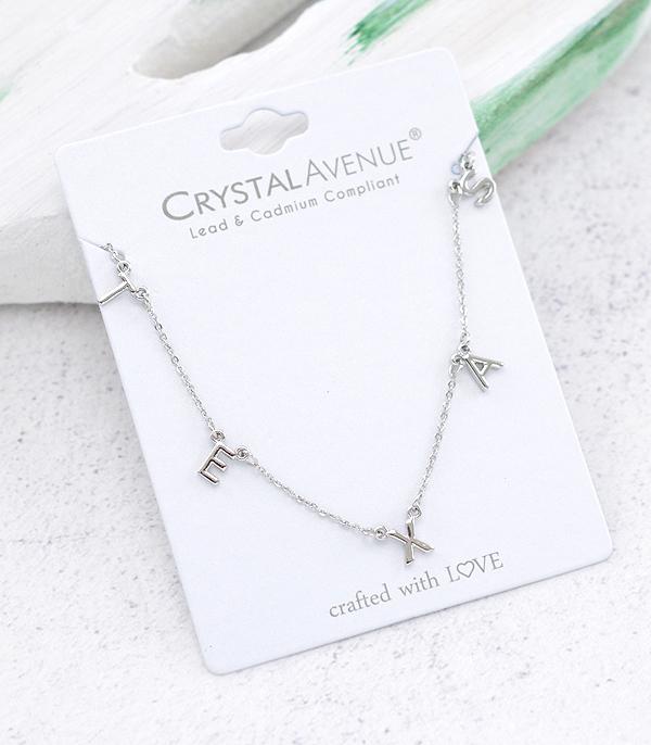 <font color=black>SALE ITEMS</font> :: JEWELRY :: Necklaces :: Wholesale Texas Letter Dainty Necklace