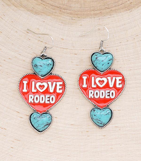 EARRINGS :: WESTERN HOOK EARRINGS :: Wholesale Western I Love Rodeo Earrings