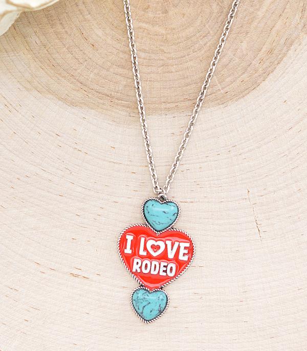 NECKLACES :: CHAIN WITH PENDANT :: Wholesale Western I Love Rodeo Necklace