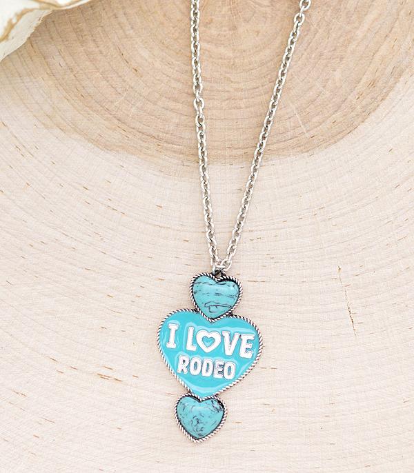 NECKLACES :: CHAIN WITH PENDANT :: Wholesale Western I Love Rodeo Necklace