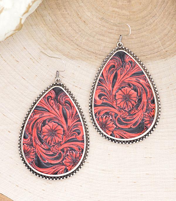 New Arrival :: Wholesale Western Tool Leather Look Earrings