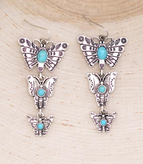 New Arrival :: Wholesale Western Turquoise Butterfly Earrings