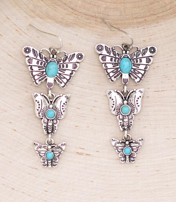 New Arrival :: Wholesale Western Turquoise Butterfly Earrings