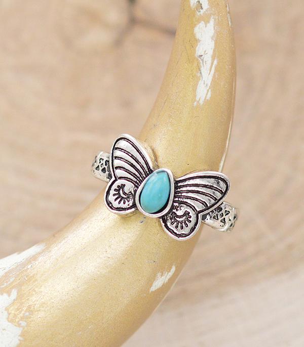 RINGS :: Wholesale Western Turquoise Butterfly Ring