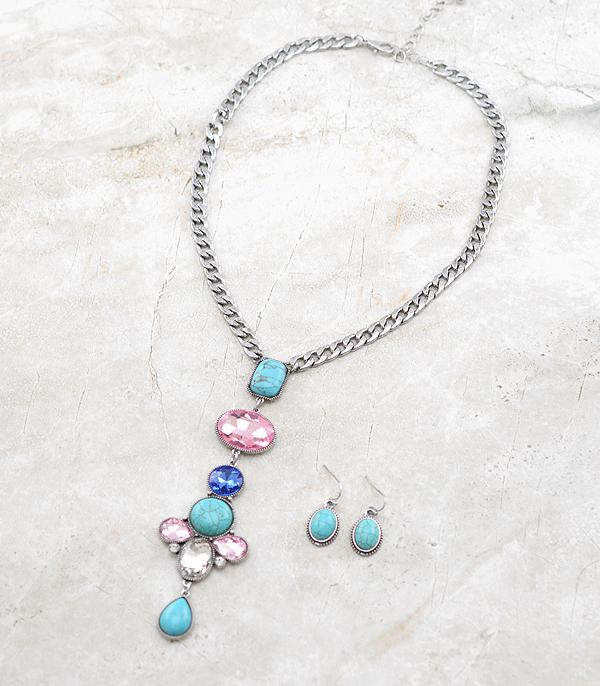 New Arrival :: Wholesale Glass Stone Turquoise Necklace