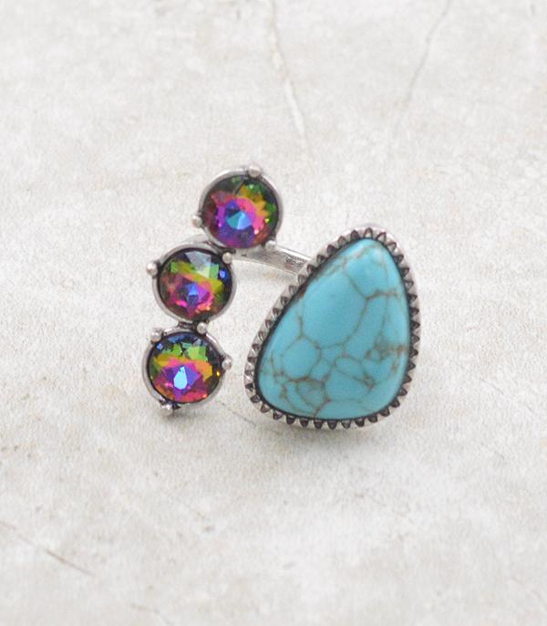 RINGS :: Wholesale Glass Stone Turquoise Ring