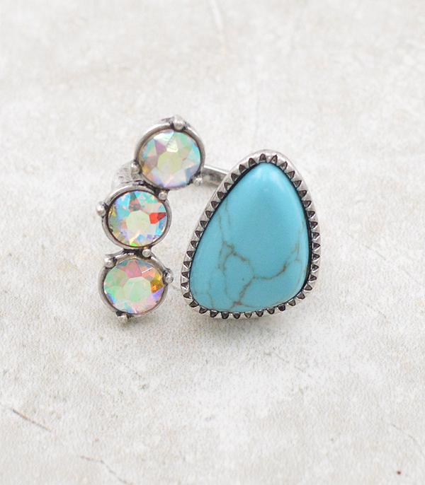 RINGS :: Wholesale Western Glass Stone Turquoise Ring