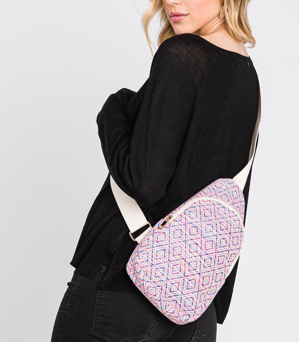 HANDBAGS :: BACKPACK l SLING BAG :: Wholesale Boho Aztec Pattern Sling Bag