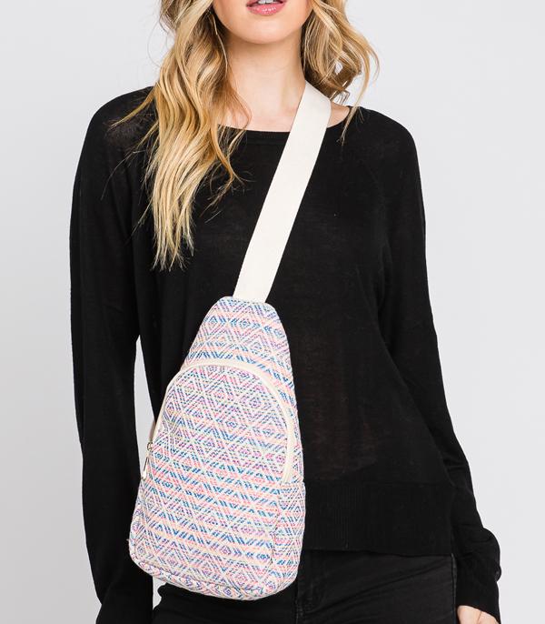 HANDBAGS :: BACKPACK l SLING BAG :: Wholesale Boho Aztec Pattern Sling Bag