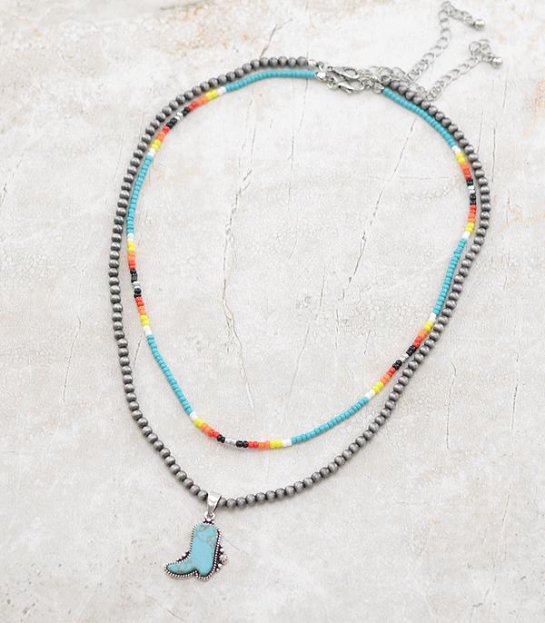 NECKLACES :: TRENDY :: Wholesale Turquoise Boots Navajo Necklace Set