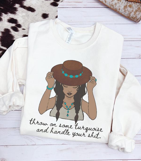 GRAPHIC TEES :: LONG SLEEVE :: Wholesale Western Cowgirl Sweatshirt