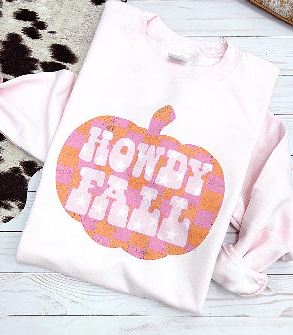 <font color=GREEN>HOLIDAYS</font> :: GRAPHIC TEES :: Wholesale Howdy Fall Pumpkin Sweatshirt
