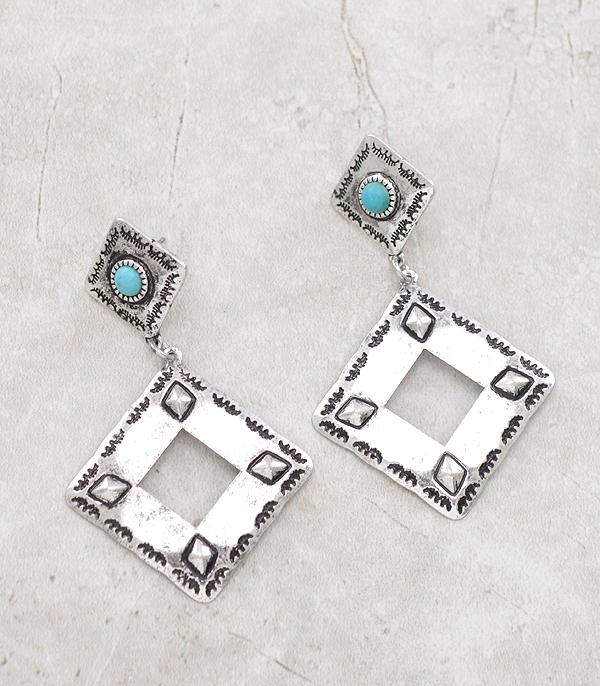 New Arrival :: Wholesale Western Turquoise Concho Earrings