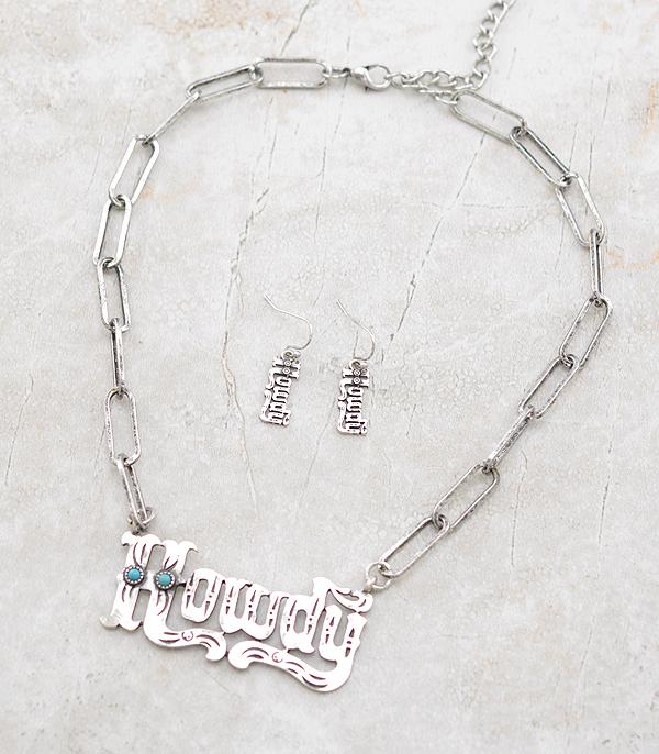 New Arrival :: Wholesale Western Howdy Chain Necklace Set