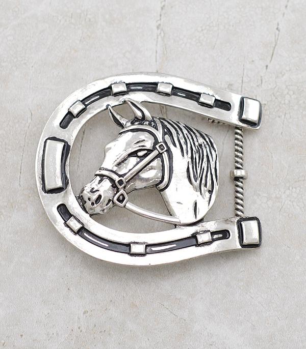 BELTS I SUNGLASSES :: BELTS :: Wholesale Western Horseshoe Belt Buckle