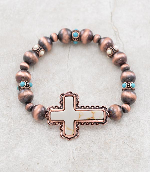 New Arrival :: Wholesale Western Cross Navajo Pearl Bracelet