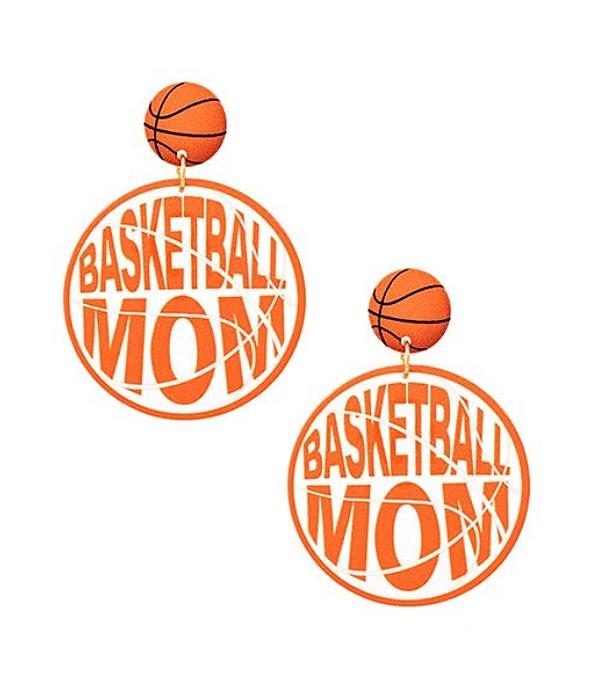 New Arrival :: Wholesale Basketball Mom Dangle Earrings