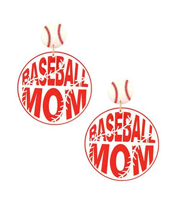 New Arrival :: Wholesale Baseball Mom Earrings