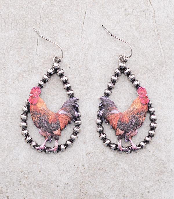 EARRINGS :: TRENDY EARRINGS :: Wholesale Farm Animal Rooster Earrings