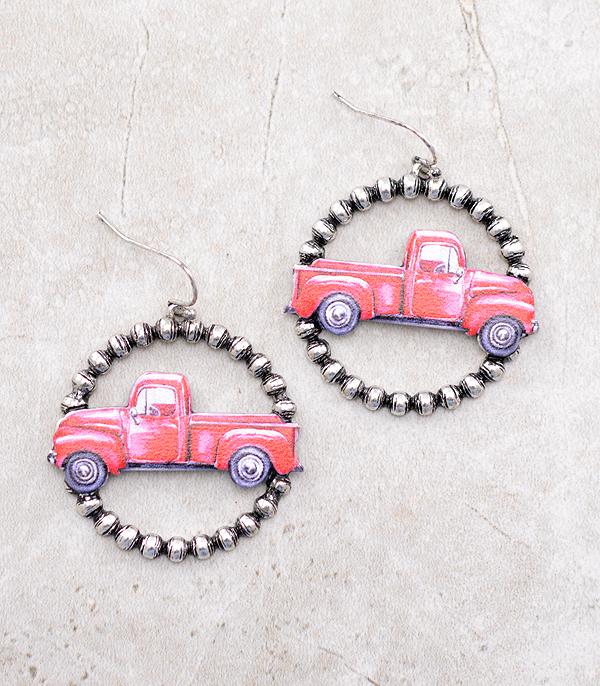 New Arrival :: Wholesale Country Red Truck Earrings