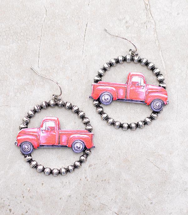 EARRINGS :: TRENDY EARRINGS :: Wholesale Country Red Truck Earrings