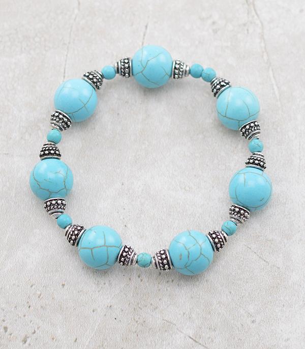 BRACELETS :: STRETCH-BEAD :: Wholesale Western Turquoise Bracelet