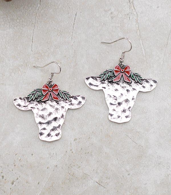New Arrival :: Wholesale Western Christmas Cow Earrings