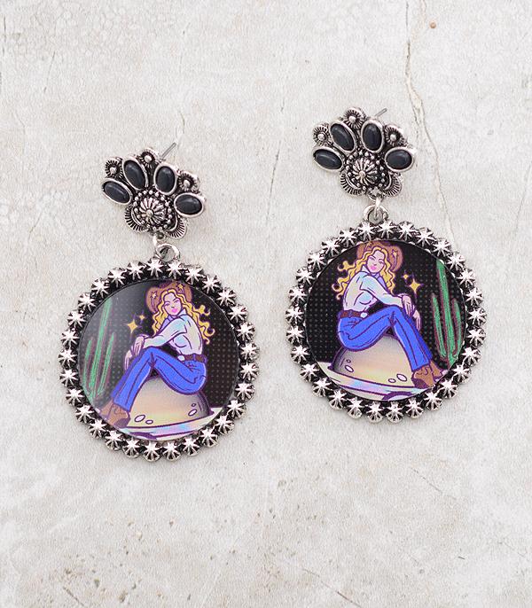 New Arrival :: Wholesale Western Concho Cowgirl Earrings