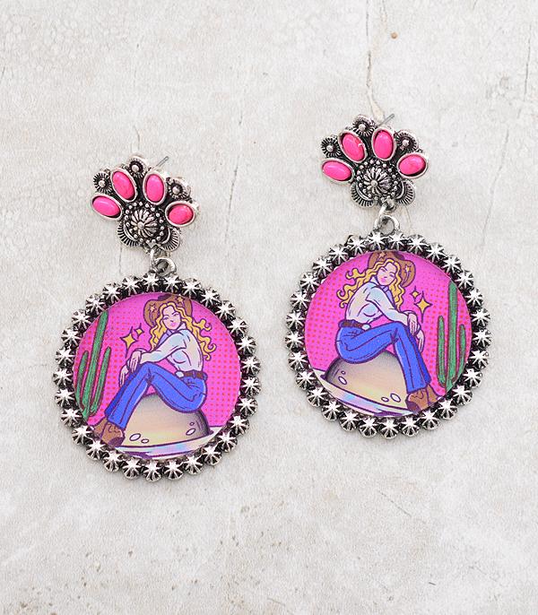 New Arrival :: Wholesale Western Concho Cowgirl Earrings