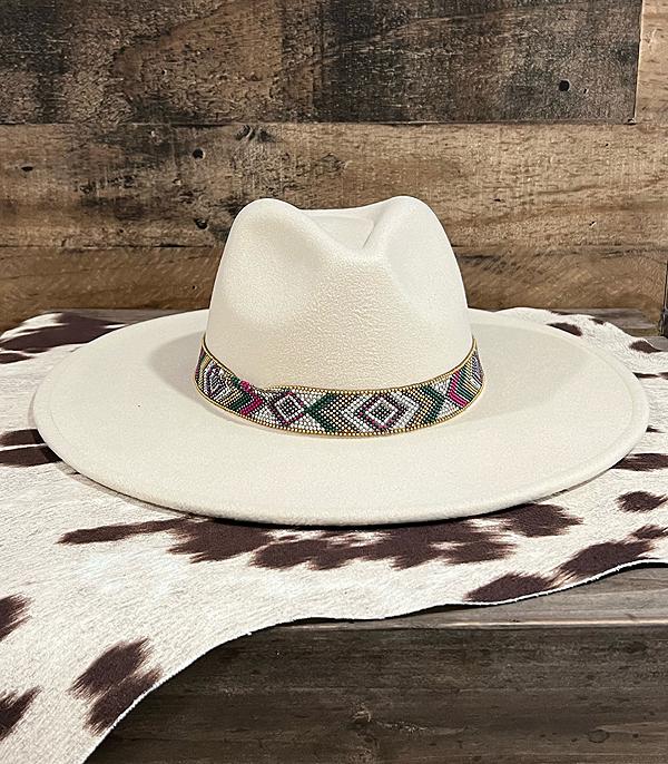 HATS I HAIR ACC :: RANCHER| STRAW HAT :: Wholesale Western Style Aztec Trim Rancher Hat