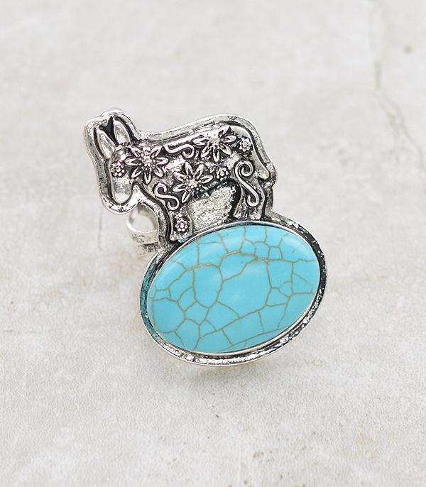 RINGS :: Wholesale Western Turquoise Donkey Ring