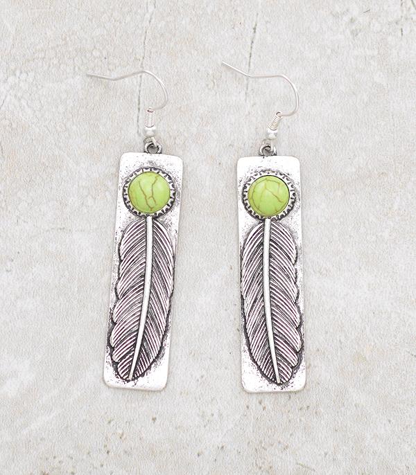 EARRINGS :: TRENDY EARRINGS :: Wholesale Western Feather Dangle Earrings