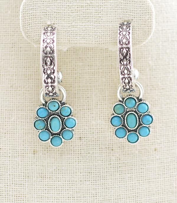 New Arrival :: Wholesale Western Concho Hoop Earrings