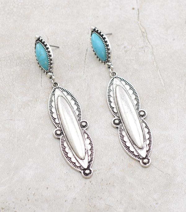 New Arrival :: Wholesale Western Turquoise Drop Earrings
