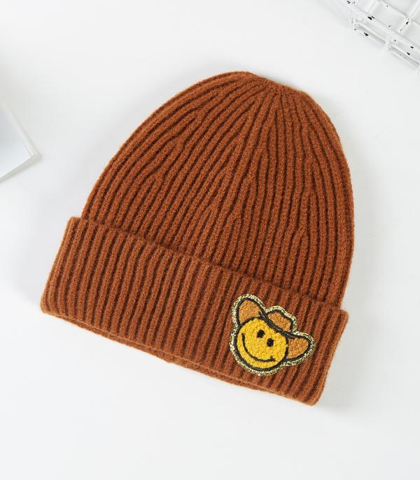 HATS I HAIR ACC :: BEANIES I HEADWRAP :: Wholesale Cowboy Smile Face Beanie
