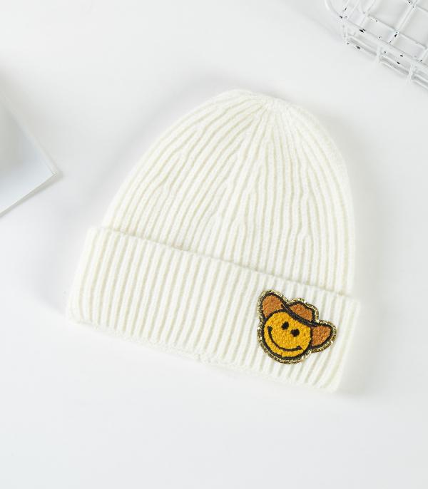 HATS I HAIR ACC :: BEANIES I HEADWRAP :: Wholesale Cowboy Smile Face Beanie