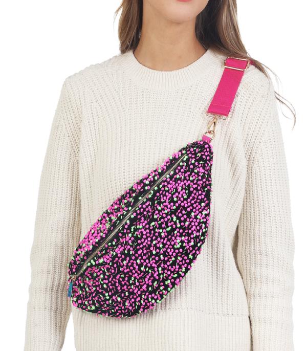 HANDBAGS :: BACKPACK l SLING BAG :: Wholesale Sparkle Sequin Fanny Bag