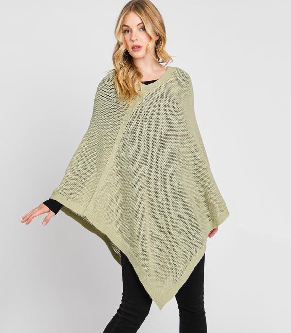 KIMONO I SCARVES :: KIMONO / PONCHO :: Wholesale Solid Color Knit Poncho