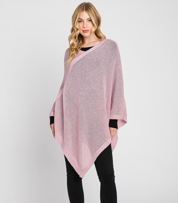 KIMONO I SCARVES :: KIMONO / PONCHO :: Wholesale Solid Color Knit Poncho