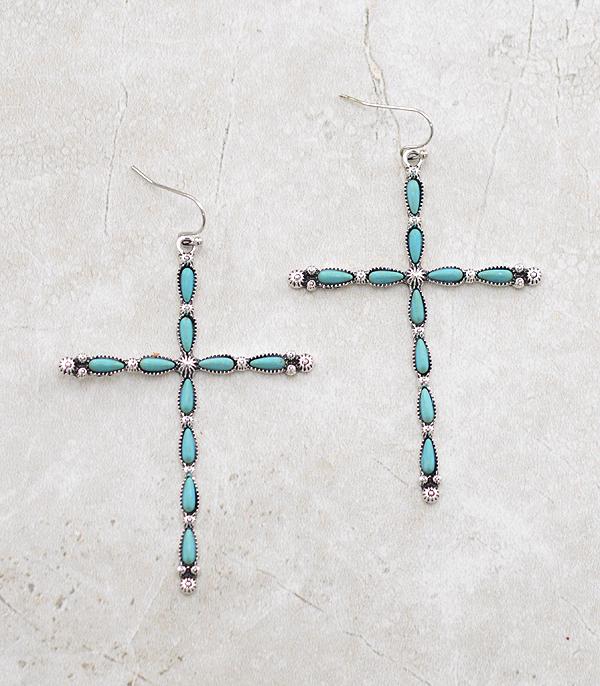 WHAT'S NEW :: Wholesale Western Turquoise Cross Earrings