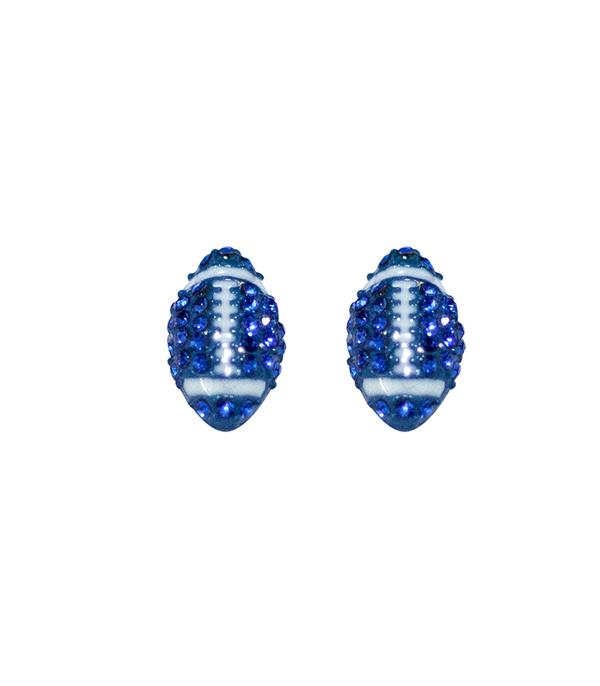 SPORTS THEME :: Wholesale Game Day Rhinestone Football Earrings