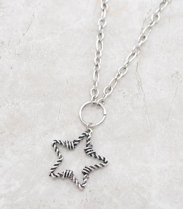 New Arrival :: Wholesale Western Star Barbwire Chain Necklace
