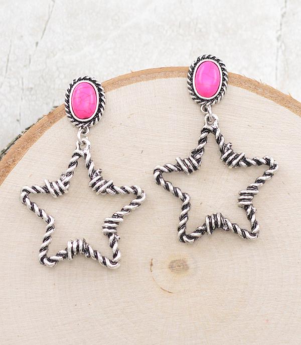 EARRINGS :: WESTERN POST EARRINGS :: Wholesale Western Star Barbwire Chain Earrings
