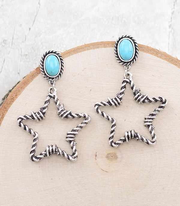 New Arrival :: Wholesale Western Star Barbwire Earrings