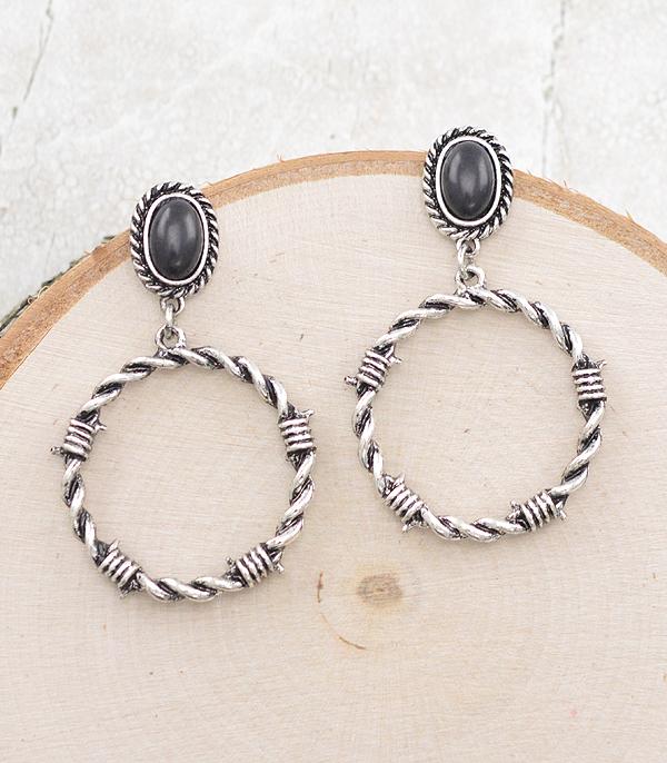 New Arrival :: Wholesale Western Barbwire Hoop Earrings
