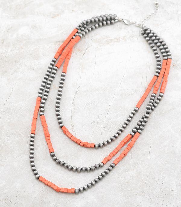 New Arrival :: Wholesale Western Navajo Pearl Layered Necklace