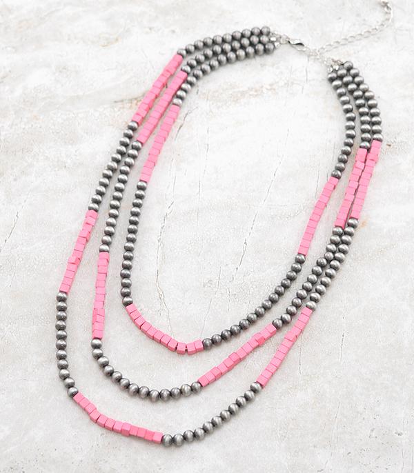 New Arrival :: Wholesale Western Navajo Pearl Layered Necklace