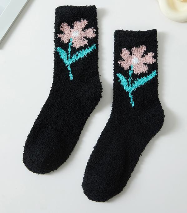 GLOVES I SOCKS :: Wholesale Flower Cozy Socks